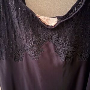 Vintage Bali Elegant Black Lace Slip